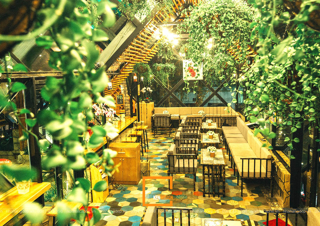 mẫu thiết kế quán cafe sân vườn